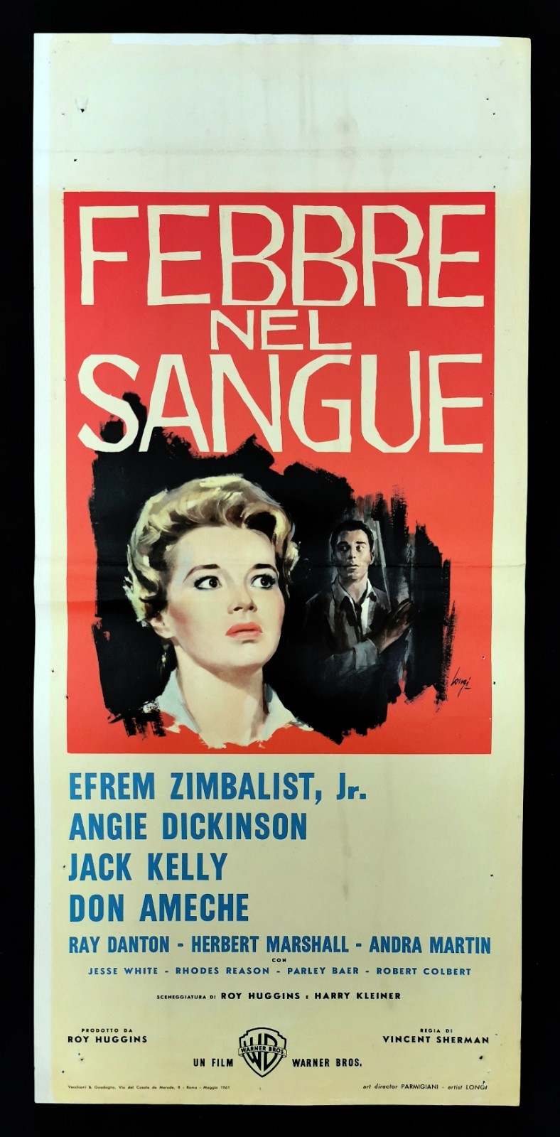 Locandina originale film Febbre nel sangue (1961) - Regia di Vincent Sherman