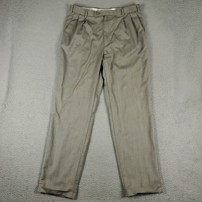 Zanella Pants Mens 36 Dress Wool Bennett Pleated Classic Trousers Made In Italy