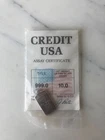 10 Gram .999 Fine Silver Credit USA BOF Pendant Bar - Very Rare