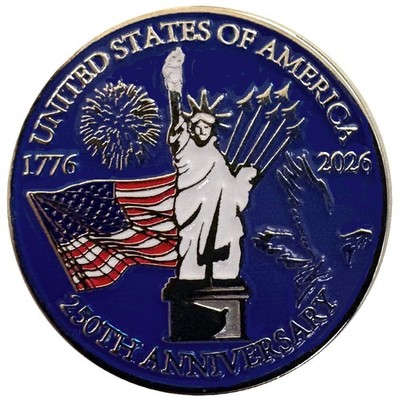 America 250 Anniversary CelebrationBall Marker & Matching USA Hat Clip