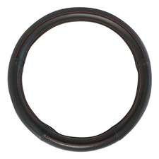 54009 Black 18" Deluxe Steering Wheel Cover, Black w/red stitching