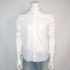 BONOBOS Slim Fit Stretch Cotton White Dress Shirt Sz 15.5 - 32