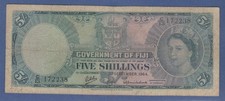 Banknote Fiji Fiji Islands 5 Shillings 1964