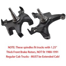 For 88-98 Chevy Gmc C1500 C2500 Suburban 2wd Only Pair 2 Drop Lowering Spindles
