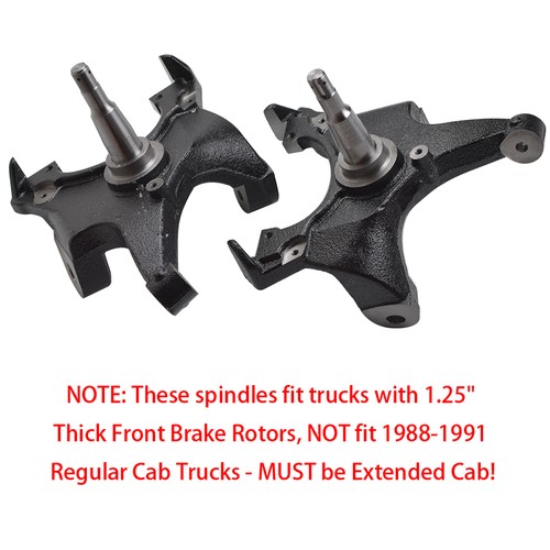 For 88-98 Chevy GMC C1500 C2500 Suburban 2WD Only Pair 2" Drop Lowering Spindles