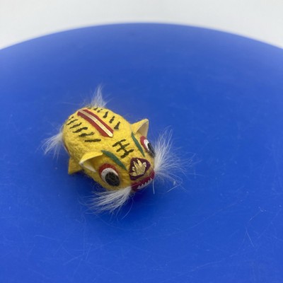 Vtg Chinese Tiger Painted Silk Worm Cocoon Toy Chinese New Year