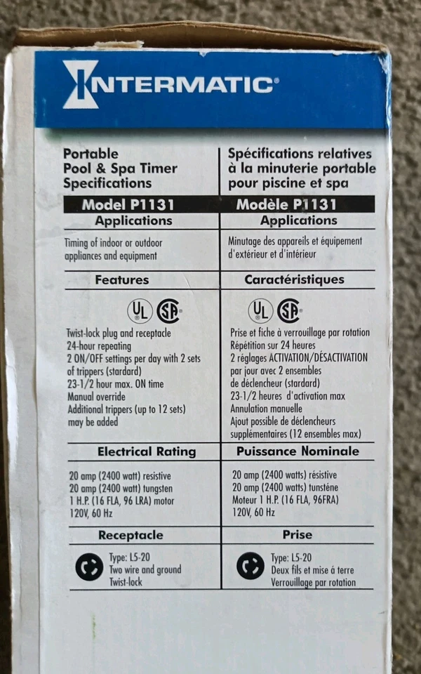 Intermatic P1131 Heavy Duty Above Ground Pool Pump Timer With Twist Lock Plug - Image 3 of 4