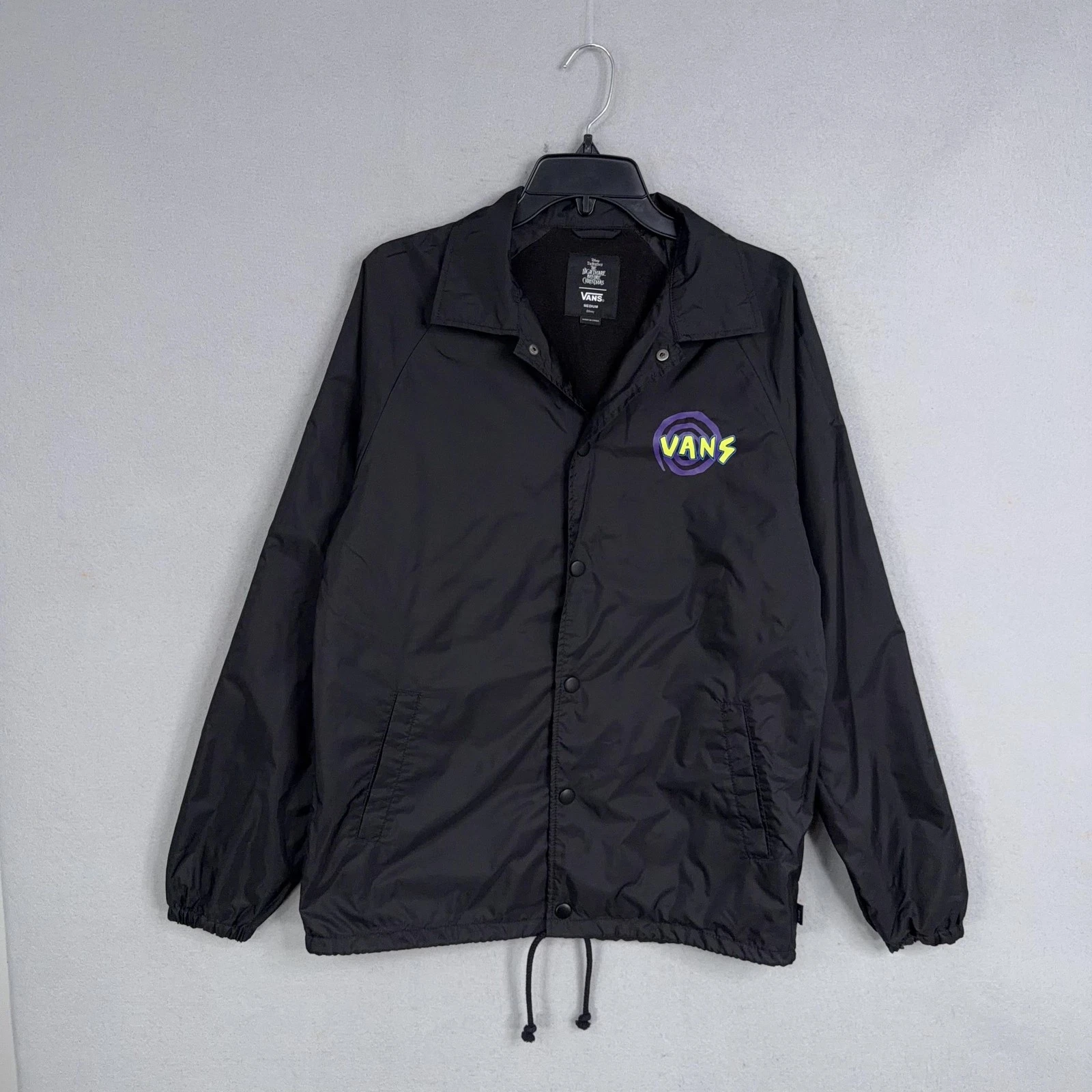 Vans Jacket Mens Medium Black Nightmare Before Christmas Oogie Boogie Coach - product detail image 2
