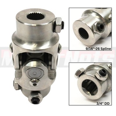 9/16'' 26 Spline X 3/4'' DD Single Steering U Joint Shaft Coupler Rat Street Rod 
