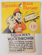 VINTAGE 1950s FUN INCORPORATED "SQUEEKY VOICE THROWER" TOY NOVELTY DIME STORE