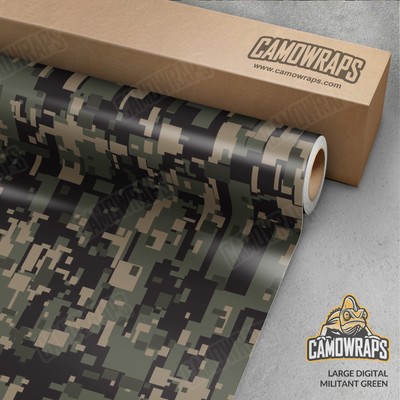 Large Digital Militant Green Camo Vinyl Wrap | Durable Cast Decal Film