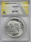 1925-S $1 ANACS AU 50 Peace Dollar