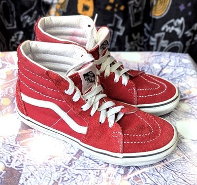 Vans Sneakers, Skateboard Athletic Shoe Red Suede High Tops Kids Unisex Size 1.5
