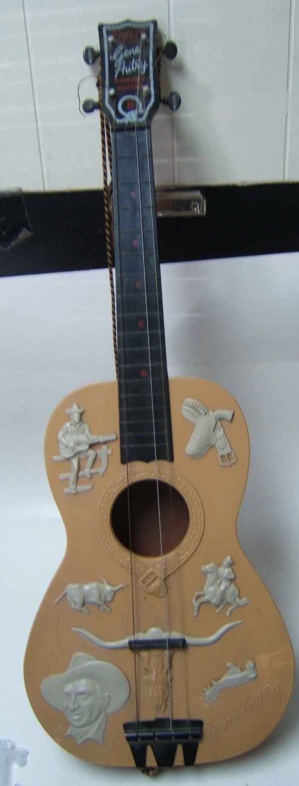 Vintage Emenee Gene Autry Cowboy 4 String Guitar Musical Instrument Old Western