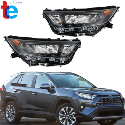 LED Headlight Assembly For 2019-2022 Toyota RAV4 LE XLE Black Left+Right Side