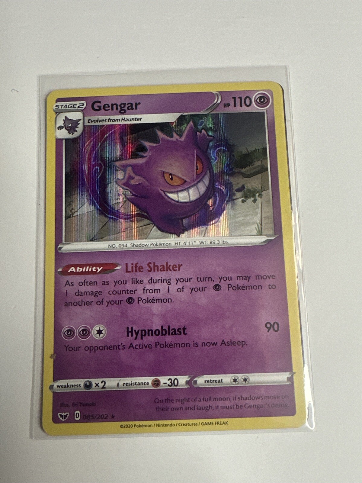 Holo Rare Pokémon TCG Gengar 085/202 Sword & Shield
