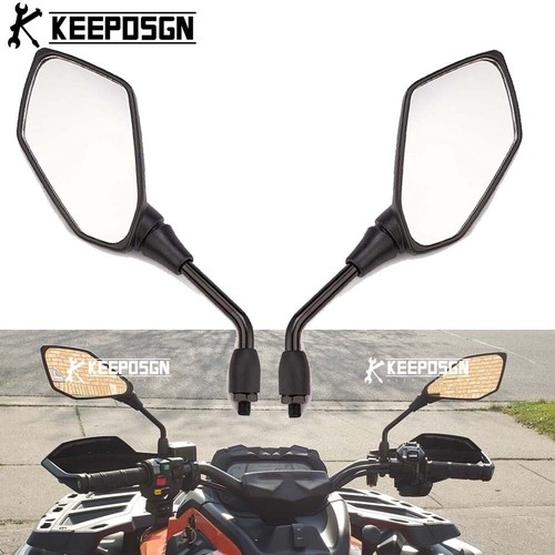 Black Pair Rear View Side Mirrors Fits For UTV ATVs CAN AM 850