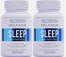 Relaxium Sleep 60 Caps 2 Pack (2 Months Supply) Get the Best Sleep MADE IN USA