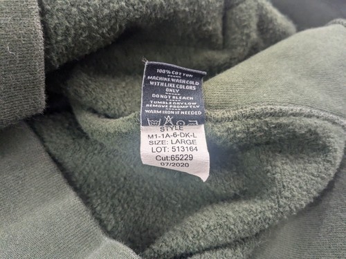American Giant Jacket Adult Large Dark Green Heavy Fleece Full Zip Moto M1-1A - Picture 10 of 15