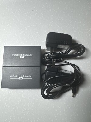 4K HDMI Extender KVM USB Ethernet Adapter Up to 196FT (60m) Over Cat5/5e/6/7 HD