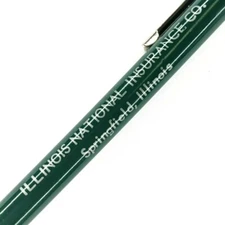 1960s Springfield Ill National Insurance Advertising Green Scripto Pencil Vtg G9