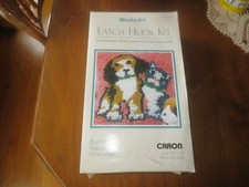 WonderArt BEST FRIENDS Latch Hook Kit P492 w/TOOL - Just Started - 12" x 12"