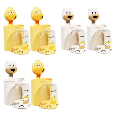Child Friendly Toothbrush Holder with Cups Kids Bathroom Toothbrush Cup Holder