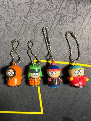 South Park Kyle Kenny Eric Stan PVC Gin Pung Toys Figures/Keychain 1998 Vintage 