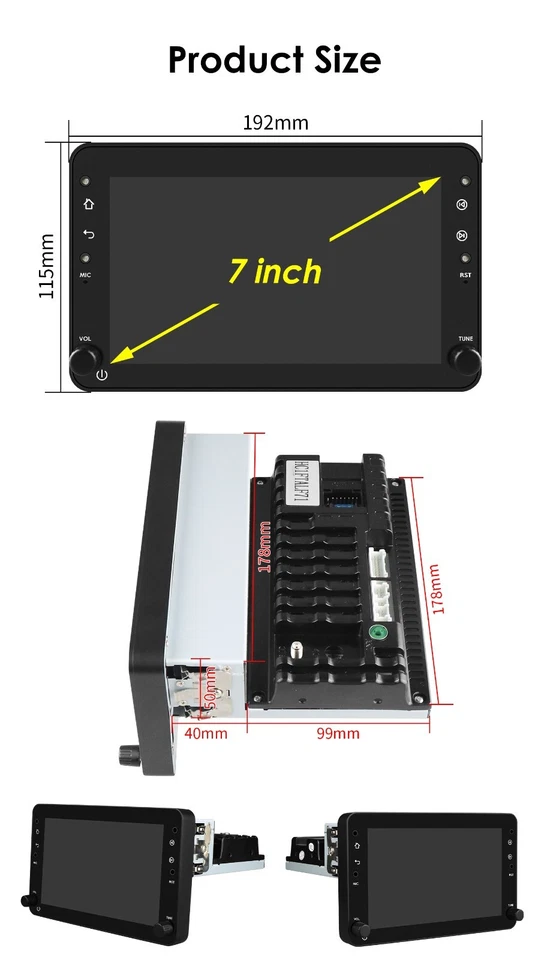 7" Android 12 32G GPS Carplay Stereo Radio HeadUnit for Alfa Romeo 159 Bera+AHD - Image 3 of 4