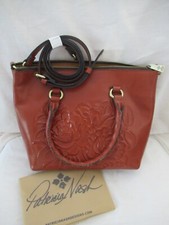 Patricia Nash Ruthwell tooled Cinnamon Brown Satchel Crossbody handbag purse NWT