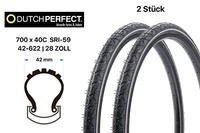2 StüCk Fahrrad Reifen Dutch Perfect E-Tiger 28X1.60 E-Bike 42-622 Pannen Schutz