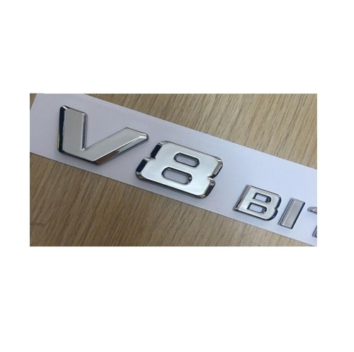 Chrome V8 BITURBO 4MATIC+ Fender Emblems Badges for Mercedes Benz AMG 4MATIC + - Picture 8 of 11