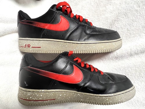 Nike AF-1 '82 Low 488298-070 Black w/Red Swoosh sz.11 excellent condition - 第 4/8 張圖片