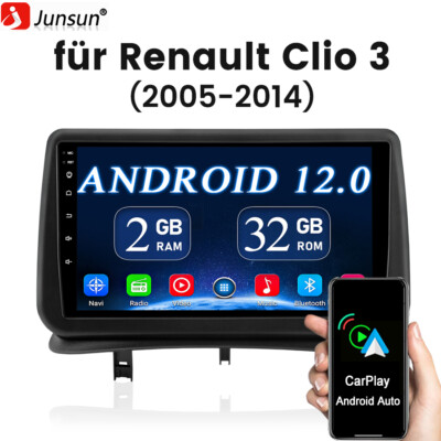 9  Autoradio Android 12 Touchscreen Carplay BT LTE Für Renault Clio 3 2005-2014