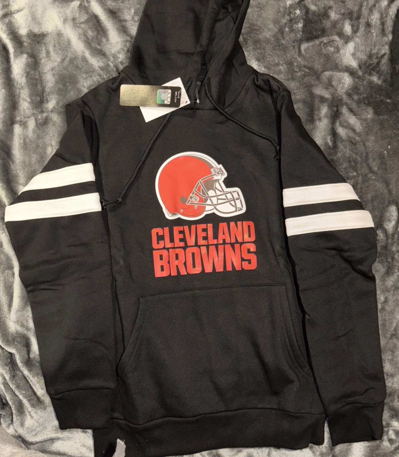 VETEMENTS Felpa con cappuccio uomo NFL Team Apparel Cleveland Browns nera pullover piccola