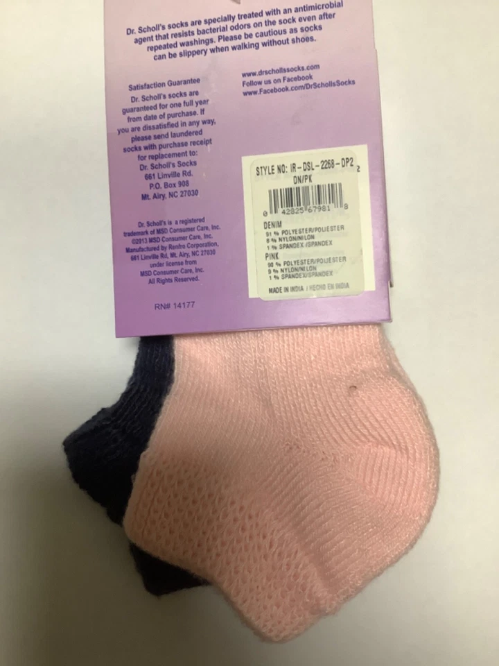 Dr. Scholls Mujer Diabetes y Circulatorio Corte Bajo Denim Rosa Calcetines Talla 4-10 Foto 2 de 2