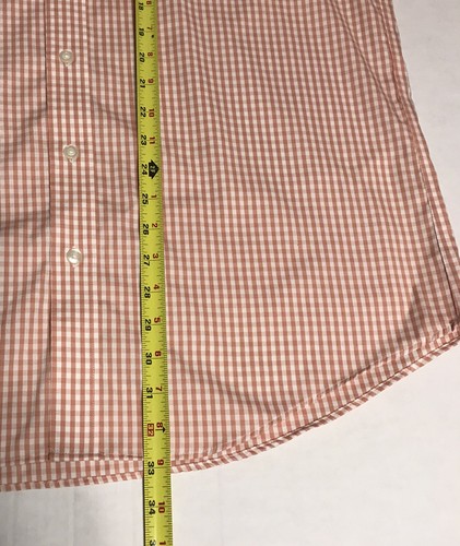 Kenneth Cole Reaction Men’s Size Large Long Sleeve Button Shirt Orange Checkered - Picture 4 of 7