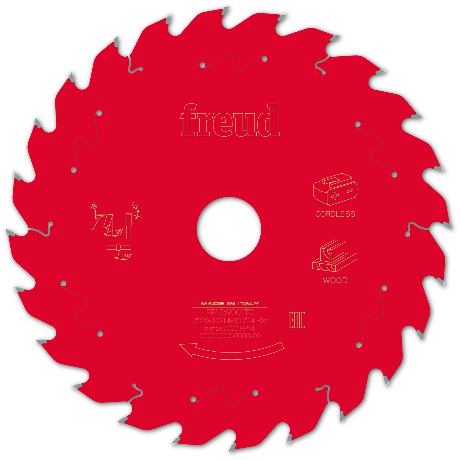 Freud F03FS10068 Wood Circular Saw Blade 210mm x 30mm x 2mm x 24T