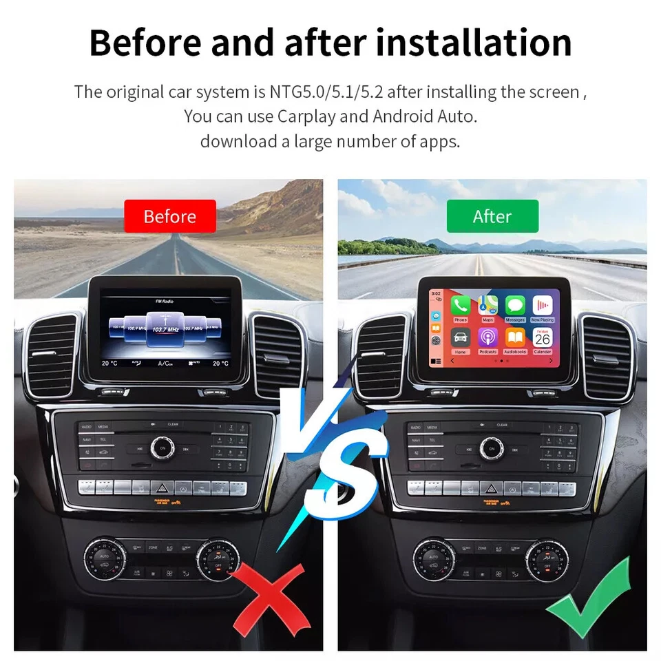 Беспроводной CarPlay Mirrorlink для Mercedes Benz GLE GLS с NTG5.0 Android Auto - Изображение 3 из 4