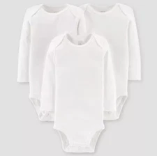 🐻 Gerber Onesies Baby Bodysuit 4 pack Short Sleeve - White 0-3m - 100% Cotton