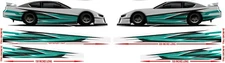 Race Car Side Wrap Laminated Print Modified super stock Street-9 Teal Strike
