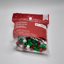 Creatology Pony Beads for Crafting Red White Green Jewelry Making Christmas