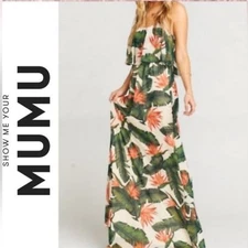Show Me Your MuMu Caitlin Paradise Found Ruffle Maxi Dress X-small