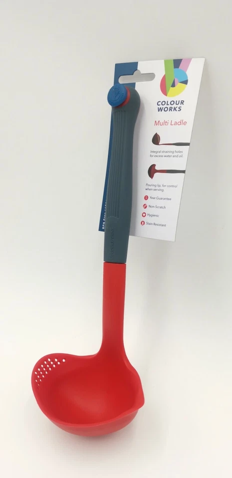 2 x Colour Works Multi Ladle in Red BPA Free Heat Resistant Multi Kitchen Ladle - Image 2 of 4
