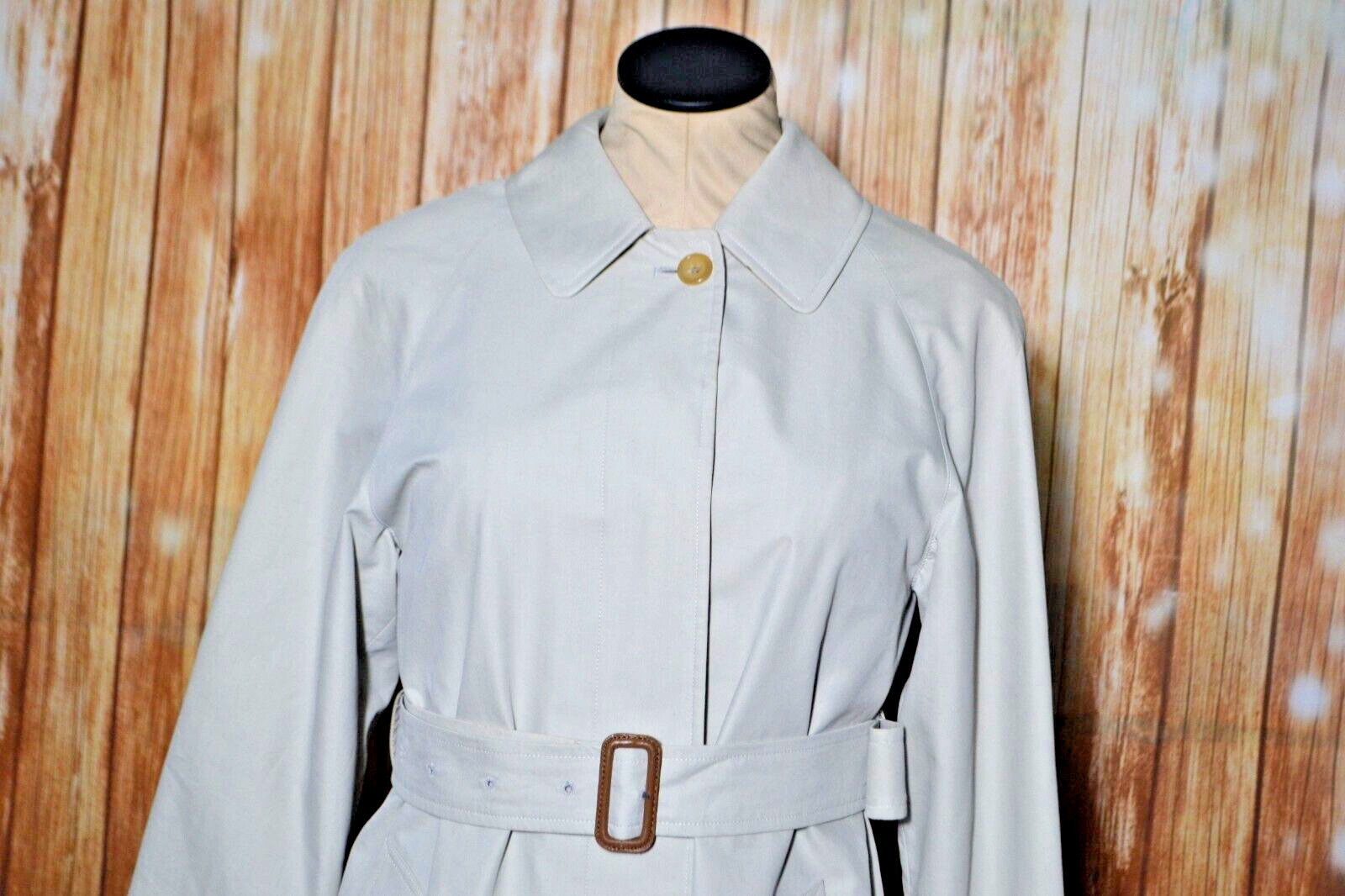 Burberry London Women Nova Check Light Weight Beige Trench Coat Size 2R thumbnail 2