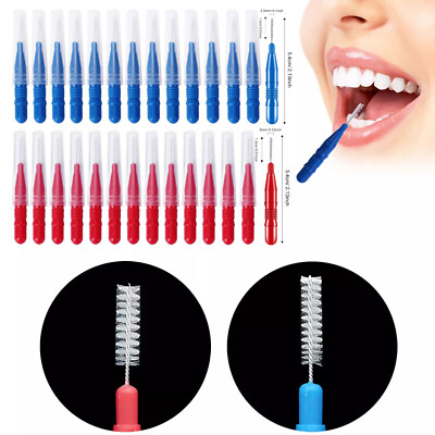 50/100Pcs Dental Plastic Interdental Brush Floss Sticks Tooth Head Oral Hygiene