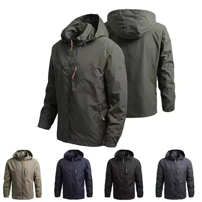 Outdoor Softshell Jacke Herren Windbreaker Frontzip Herbst Frühling Regenjacke