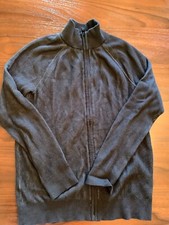 Express Brand Mens Full Zip Sweater Black Size Medium