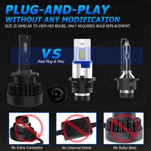 2X D2S D2R LED Headlight Bulb Replace HID Xenon Super White 6000K Conversion Kit - Bild 5 von 19
