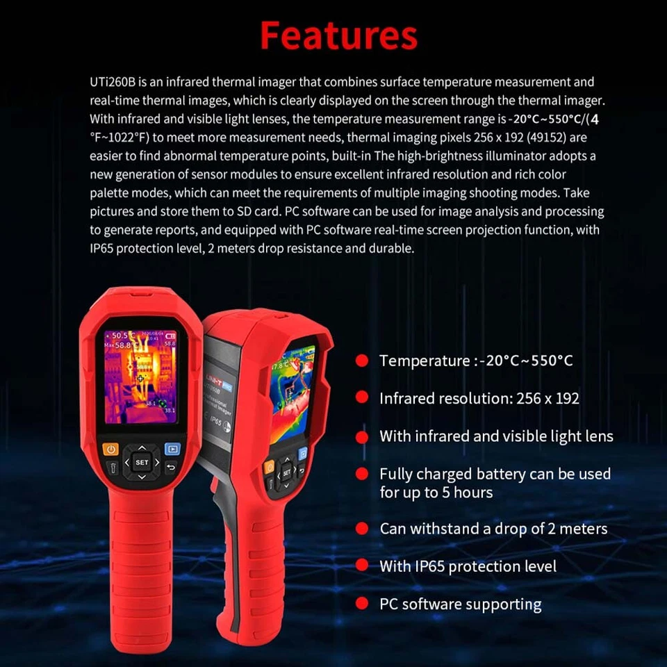 UNI-T UTi260B Industrial Infrared Thermal Imager Temperature Imaging Camera AU - image 3 of 4
